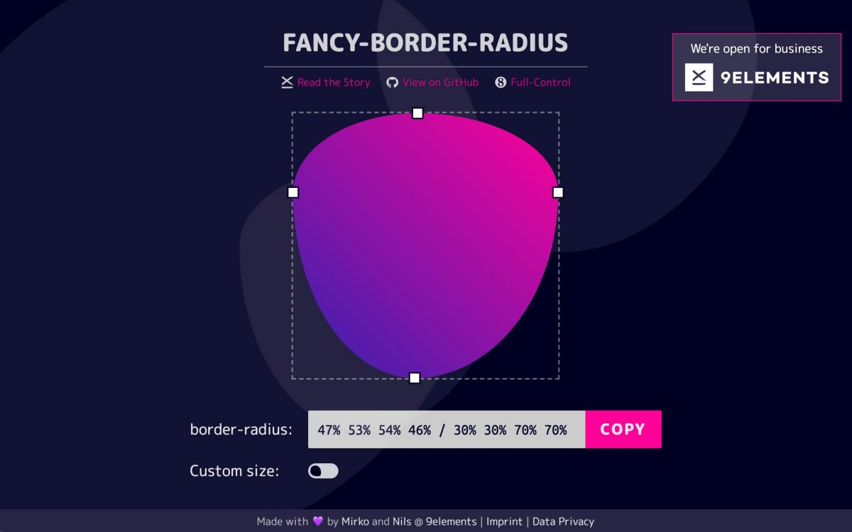 Fancy Border Radius Generatorの画像